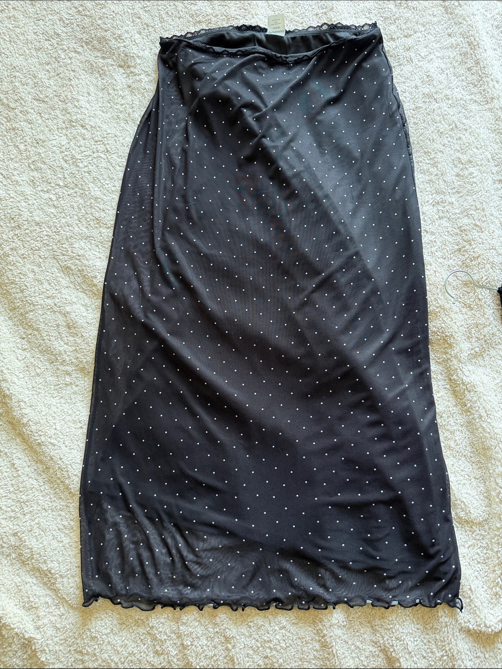 Black Polka Dot Midi Skirt